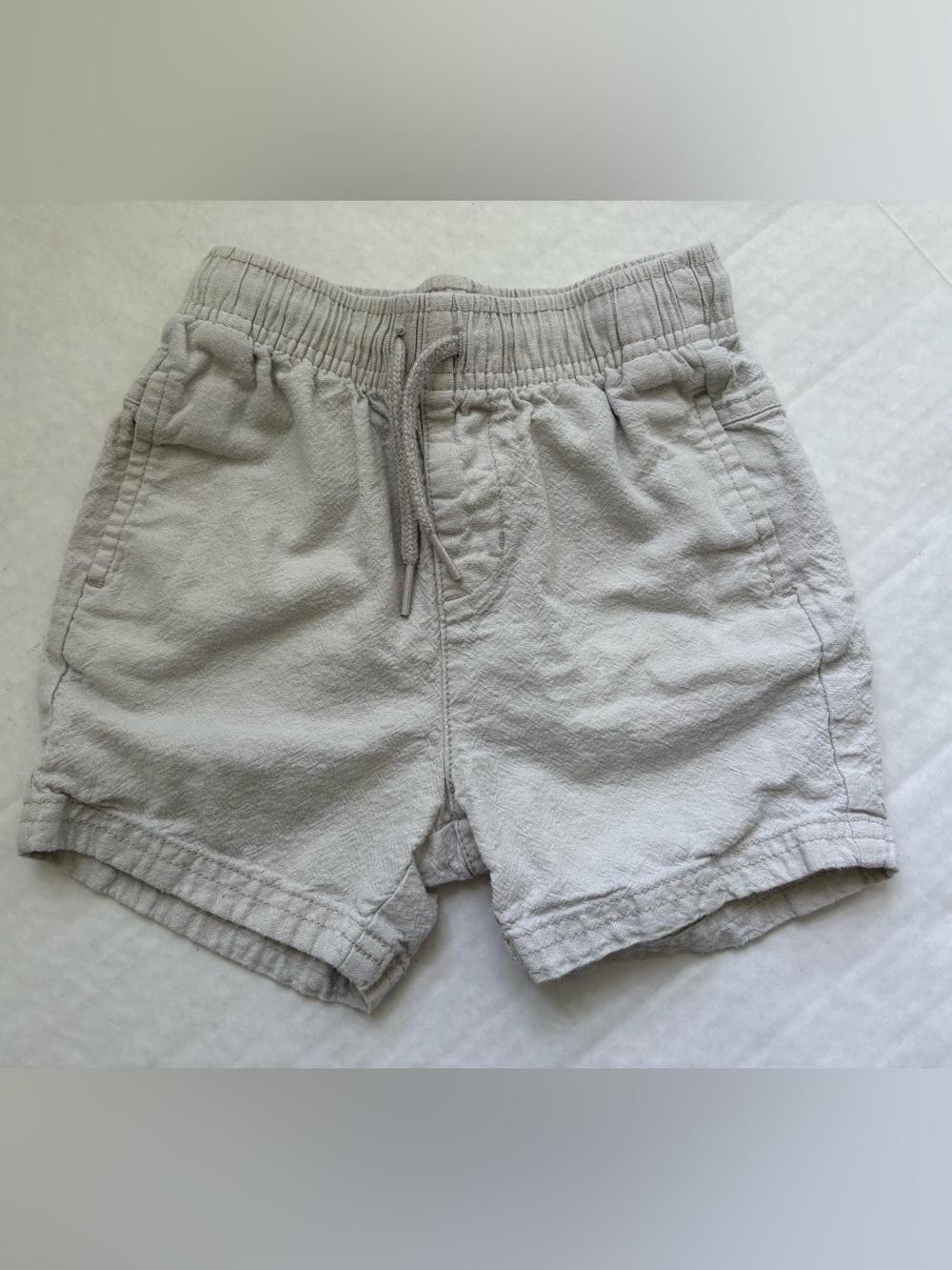 Old Navy Khaki Linen Cotton Shorts 2T Toddler Boys Natural Preppy Casual Dock